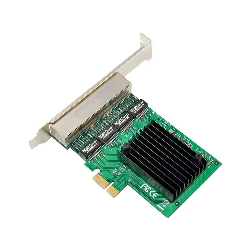 4 Port RJ45 1000Mbps Lan Network Card High Speed Remote Wake Control PCIE X1 Ethernet Adapter PC Cat5 UTP Cable Converter