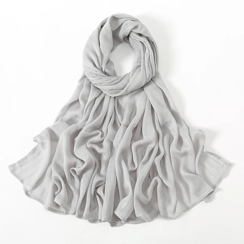 Fashion Modal Hijab Rayon Cotton Shawls Muslim Hijabs For Women Plain Scarf Big Size Headscarf Islamic Turban Headband 190*85cm