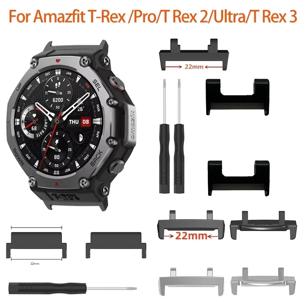 Metal Connector with Tool For Amazfit T-Rex 3 Screw Rod Watch Strap Adapter for T-Rex /T-Rex Pro/T Rex 2 Smartwatch Accessories