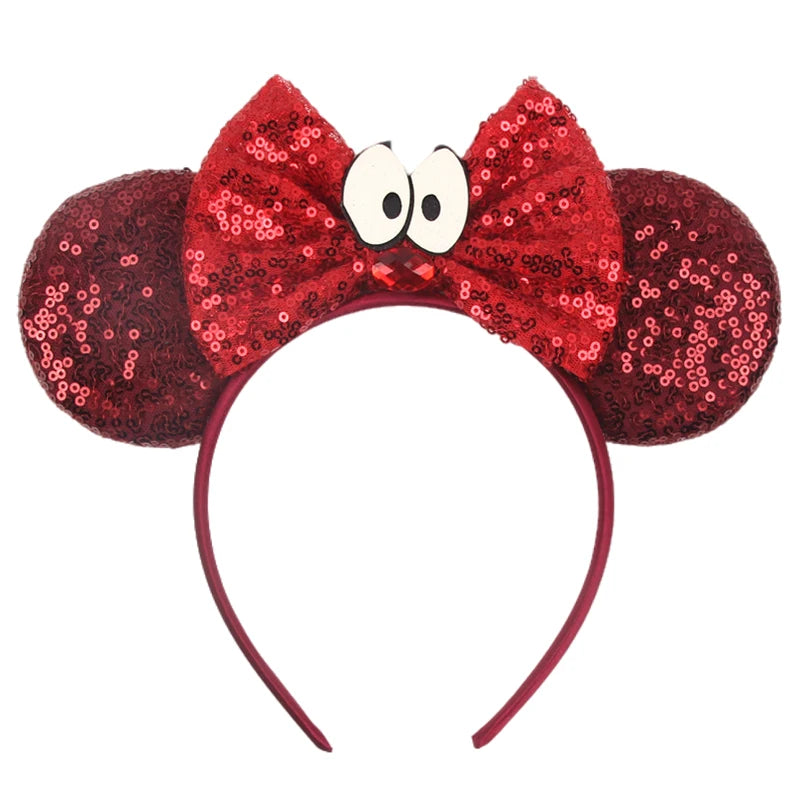2025 New Style Mickey Minnie Ear Headband Sequin Bows Girl Adult Kids Halloween Party Cosplay Hair Accessories Princess Hairband
