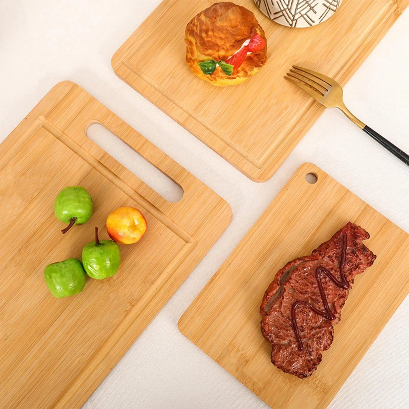 Wooden Cutting Board Bamboo Food Cutting Table Kitchen Serving Board Thickened Chopping Panel for Meat Fruit Vegetables Bread