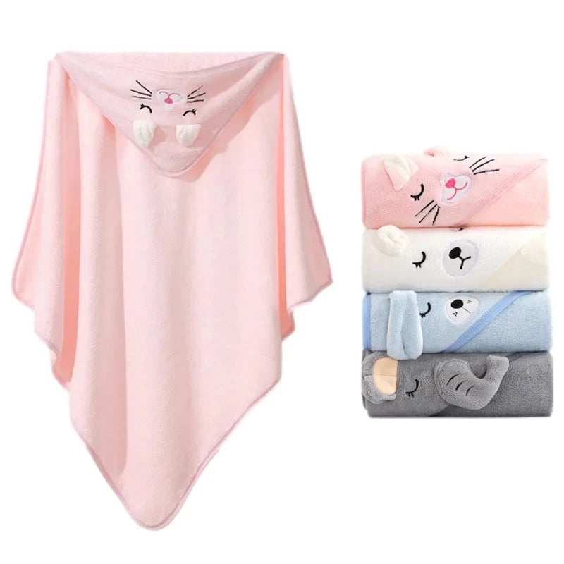 1 Baby Bath Towel Cap Animal Bath Towel Baby Blanket Bathroom Supplies