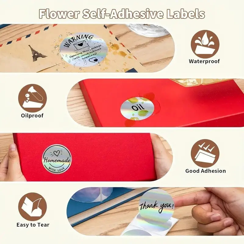 400pcs silver thermal label stickers, 2-inch laser printable thermal printer sticker labels self-adhesive name price labels