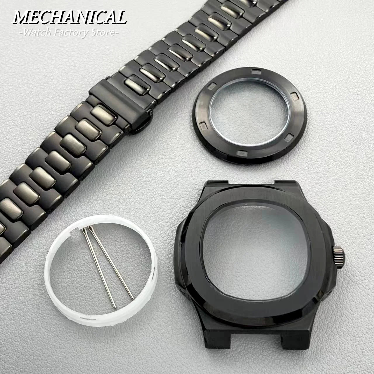 40mm Square Watch Case for Nautilus Style NH35 NH36 NH38 Movement Rose Gold/Black/Silver PVD Stainless Steel Sapphire Watch Case