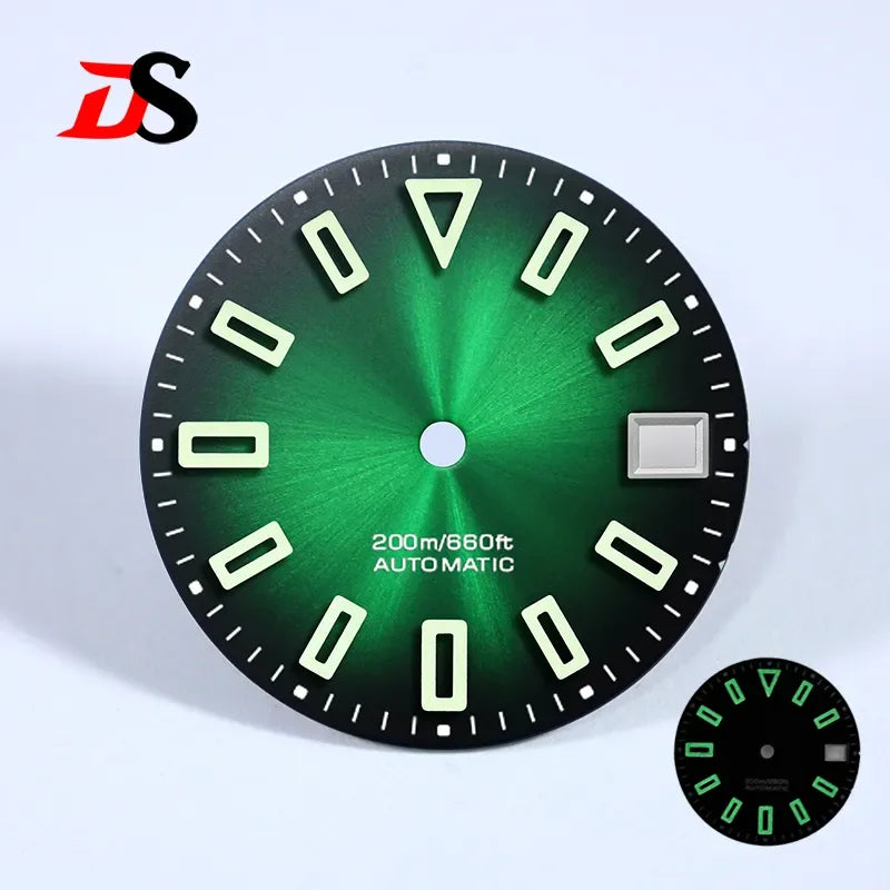NH35 Dial Matte Dial Hollow Index 28.5mm BGW9 C3 Lume for NH35/NH34 Movement Custom Logo Watch Accessories