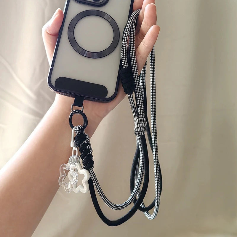 Braided Phone Lanyard Long Crossbody Shoulder Strap Adjustable Outdoor Sports Mountaineering Rope Anti Loss Neck Phone Strap