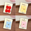 2/8 Pcs Cute Plush Tie Hair Clip Set with Side Clips for Student Decoration and Broken Hair Clips