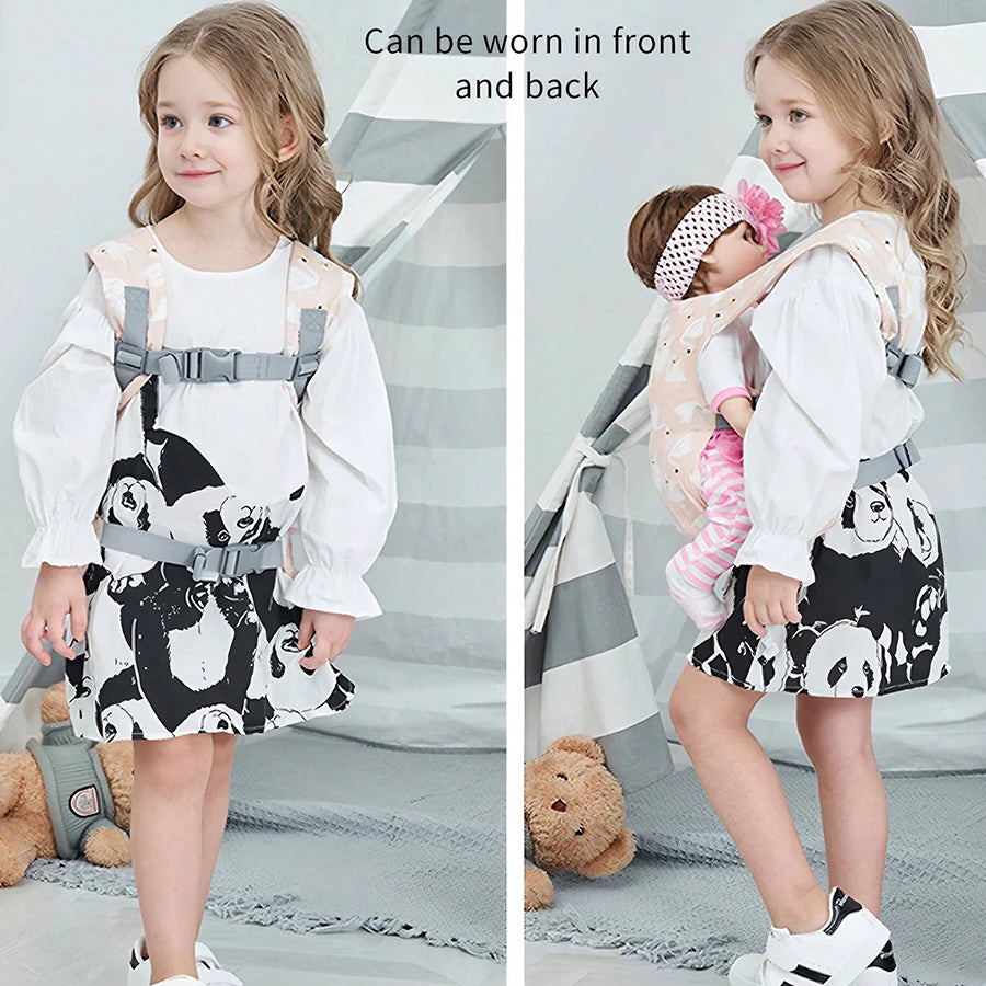 1Pc Toddler Doll Carrier, Pet Carrier, Adjustable Baby Carrier for Infants and Toddlers, Multifunctional Pretend Play Doll Double Ring Carrier, Suitable for Children Aged 3-6, Toy Backpack.