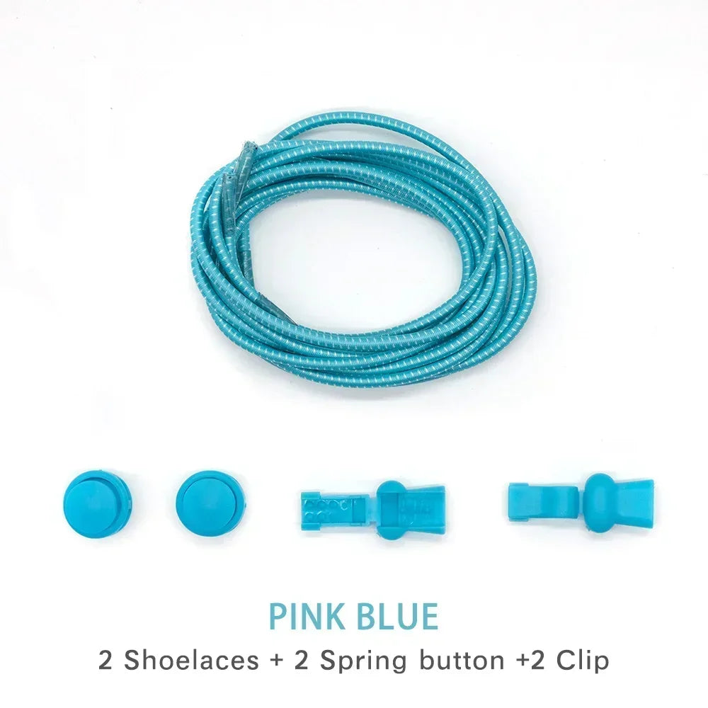 1 Pair of No Tie ShoesLaces Rubber Round Spring Lock Elastic Sneaker Shoelaces Laces Accessories Suitable for Kids Adult Lazy