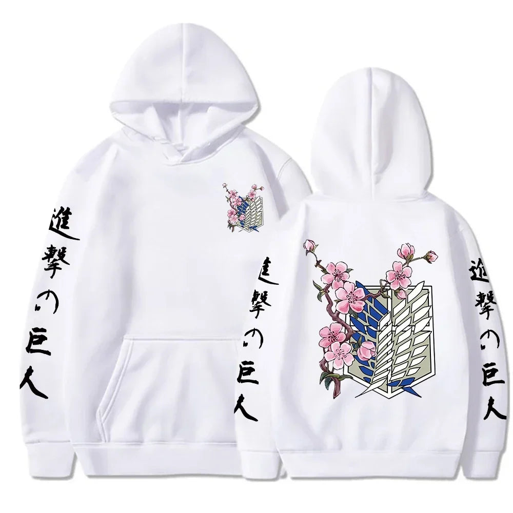 Hot Anime Attack on Titan Wings of Liberty Sakura Wings of  MenSweatshirt Streetwear Print Autumn Fleece Hoodies