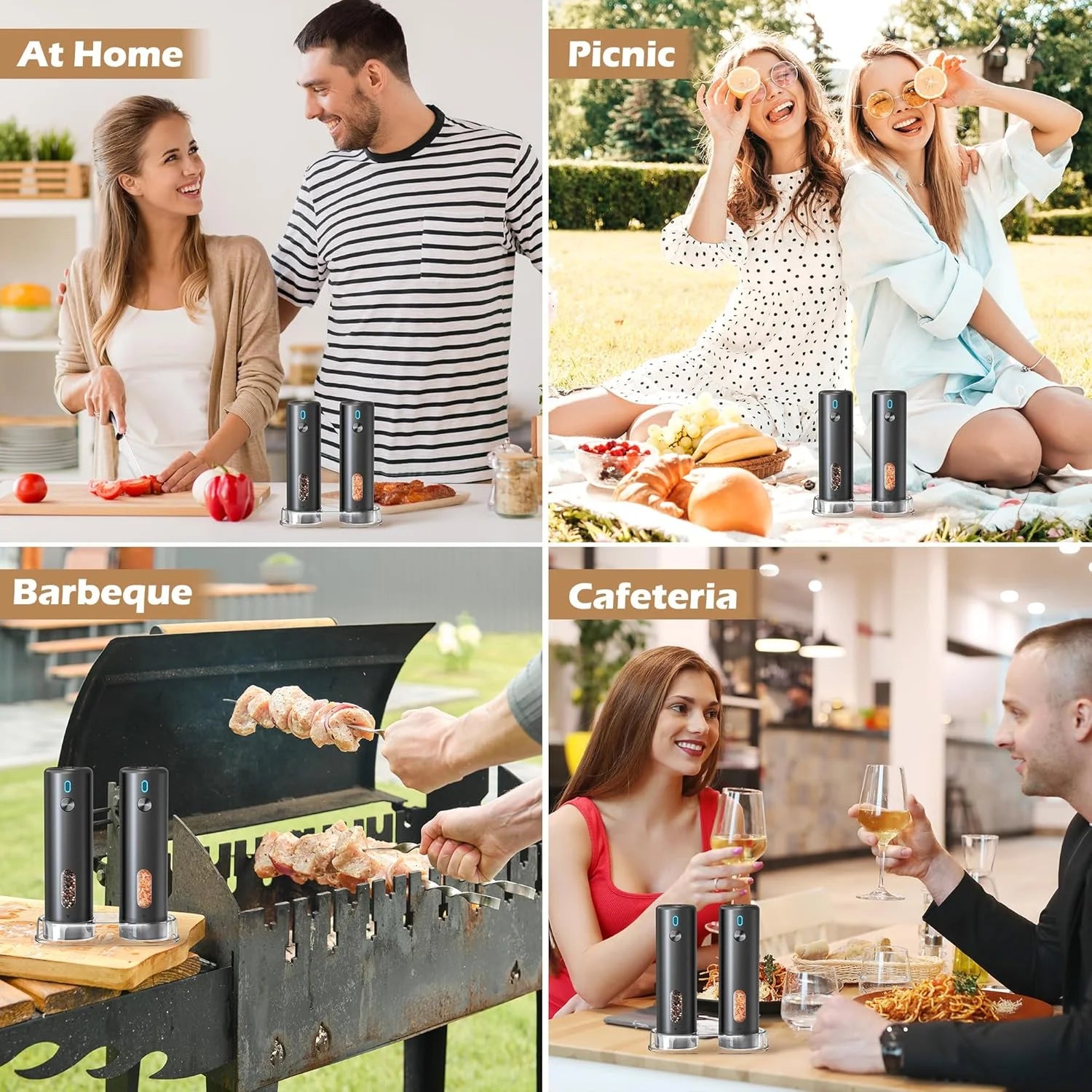 External Adjustable Electric Pepper Grinder Large Capacity Salt and Pepper Mill Rechargeable Electric Spice Grinder Kitchen Tool