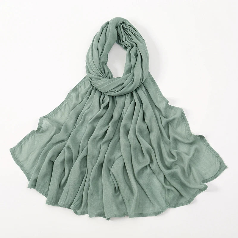 Fashion Modal Hijab Rayon Cotton Shawls Muslim Hijabs For Women Plain Scarf Big Size Headscarf Islamic Turban Headband 190*85cm