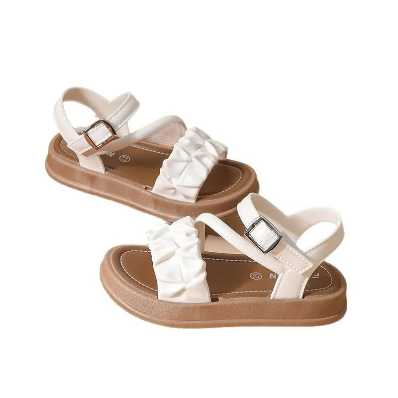 New Children's Sandals Summer Bowknot Girls Princess Causal Shoes Fashion Kids Soft Bottom Beach Flat Sandals Open-toe Versatile