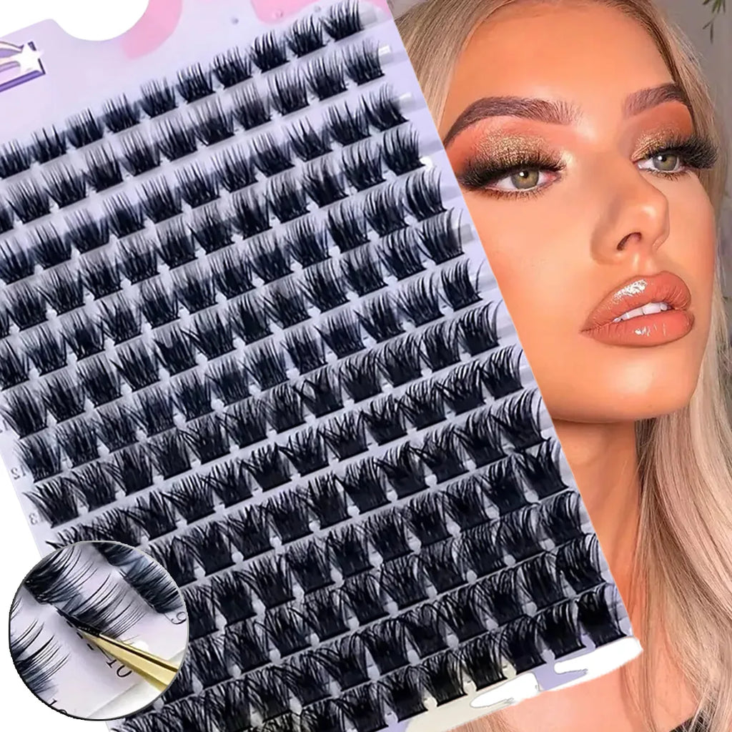 MIAOJIE DIY Clusters Eyelashes 0.07mm D Curl 9-16mm Mixed Natural Eyelash Extension DD Curl Personal Eyelash Cluster Makeup Tool