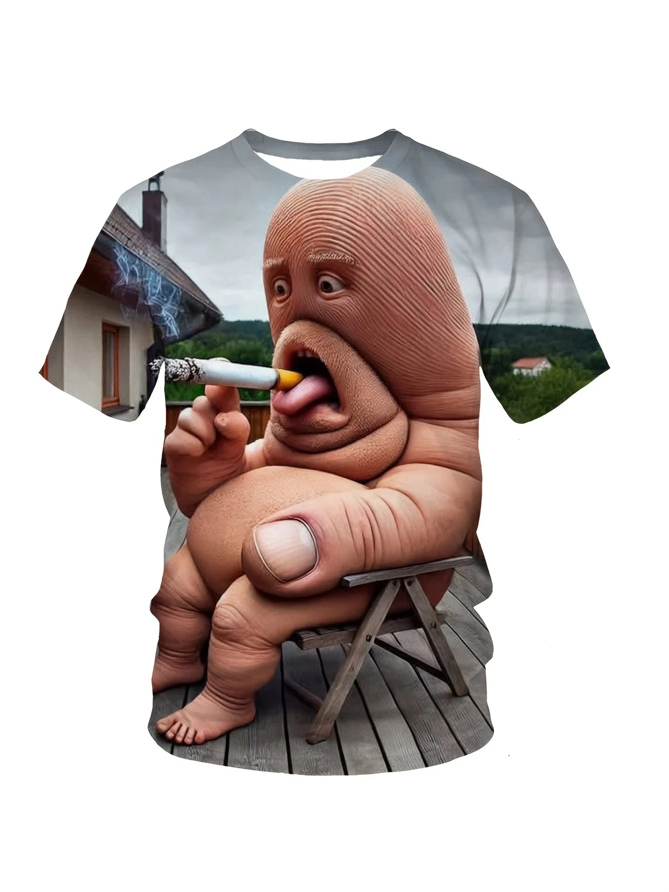 New Summer Men's T-shirt Funny Printed Pattern Short Sleeve Summer Outdoor Fashion Round Neck Tops Men's Clothing Abstract Art