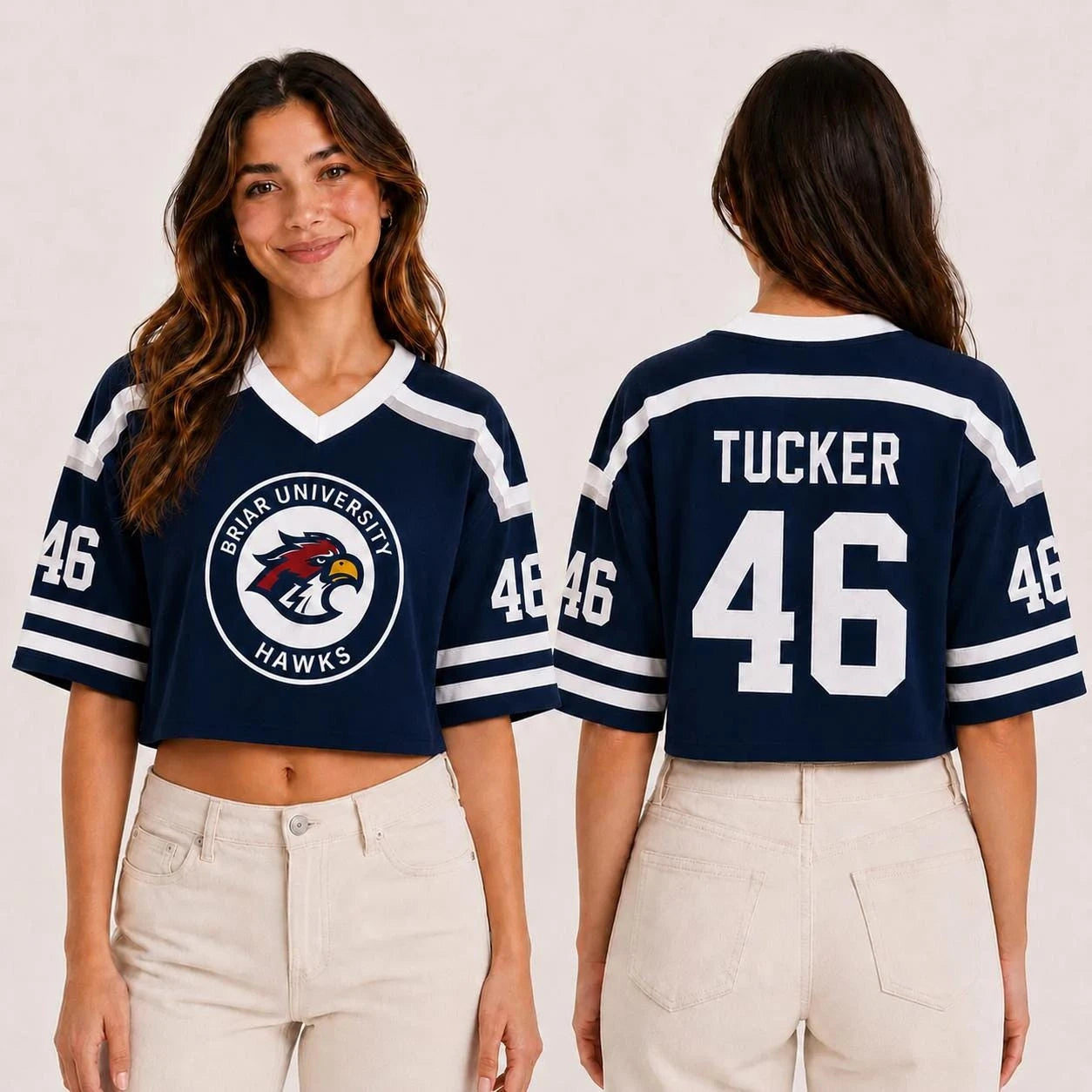 Hot Briar University Hawks Crop Jersey Graham 44 Hockey Romance Jersey Off Campus Bookish Apparel Logan Di Laurentis 66 Tucker
