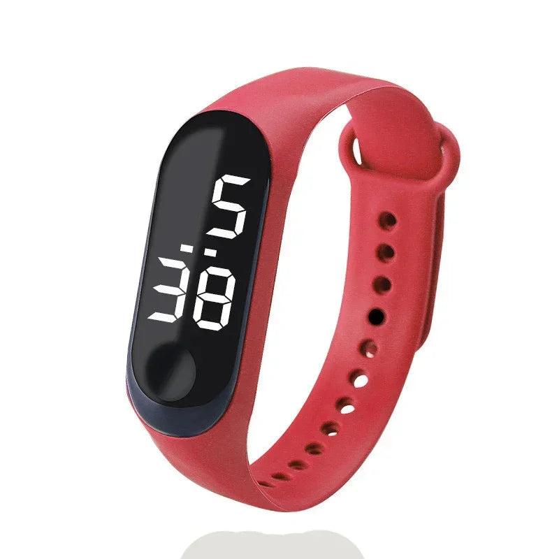 Waterproof Kids Sports Watch Children Smart Touch Screen LED Digital Watch Two Tone Silicone Strap Men Women Watch Student Clock