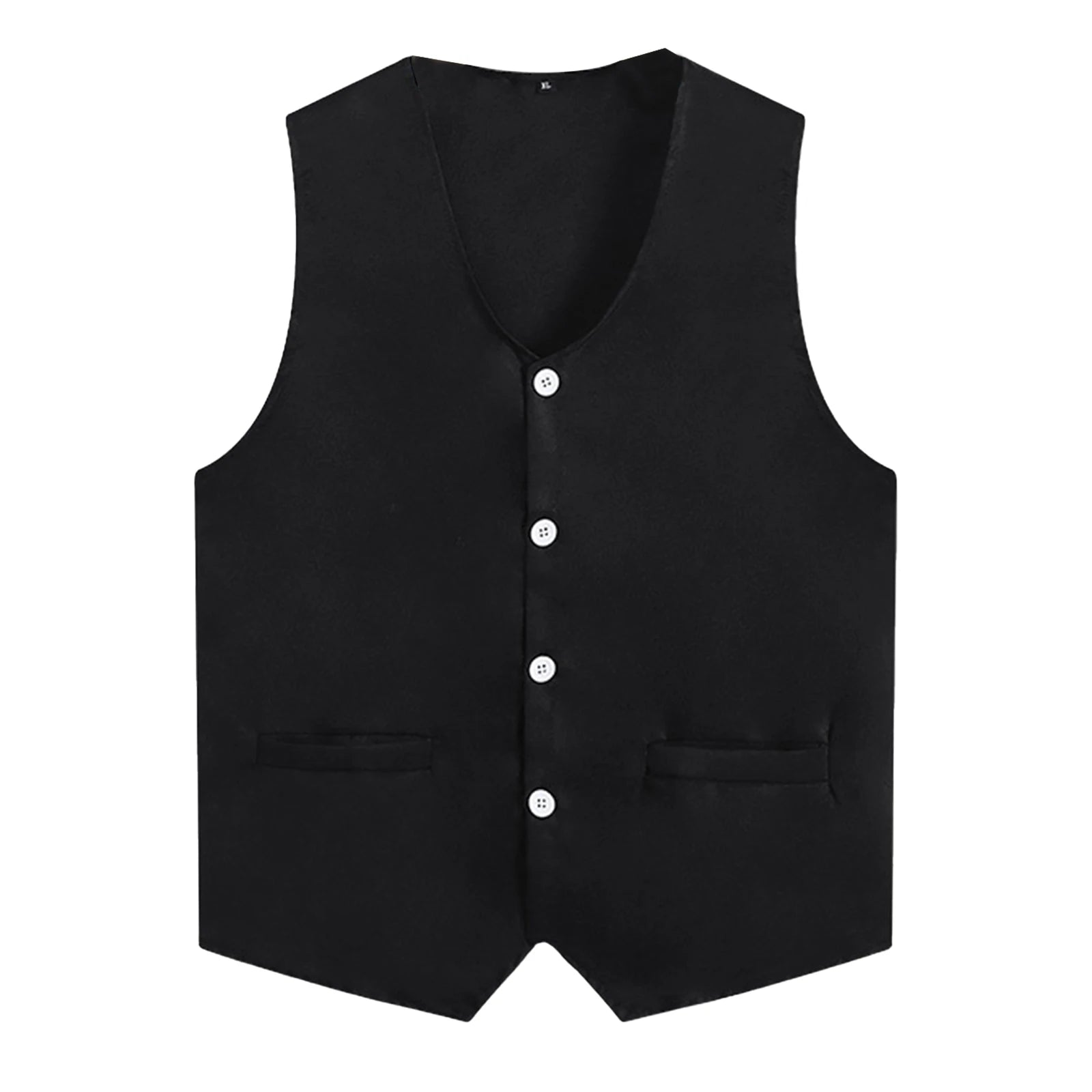 Kids Boys Girls Button Volunteer Vest Solid Color V Neck Sleeveless Waistcoat Volunteers School Camp Activities Uniform