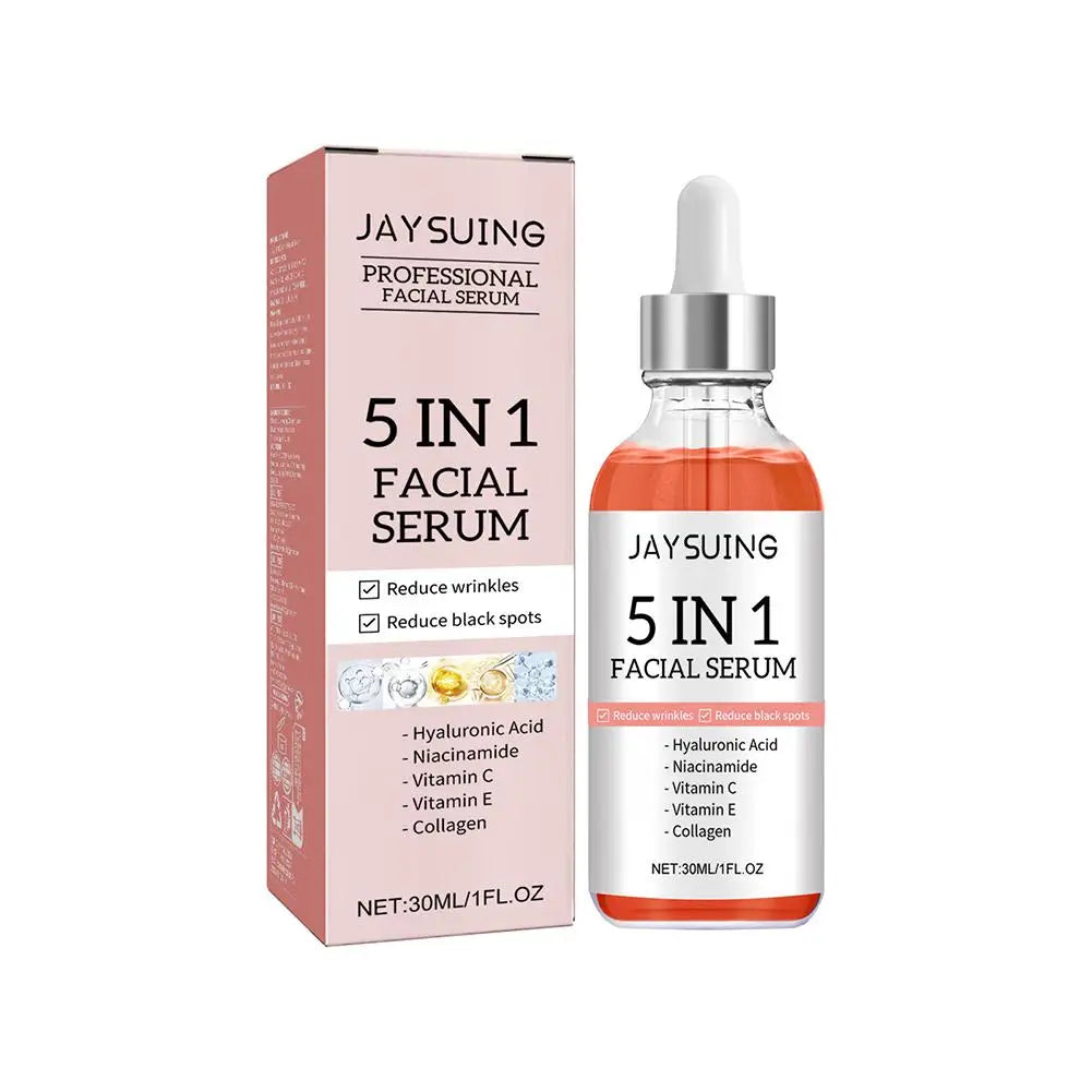 5 In 1 Face Serum Vitamin C Moisturizing Whitening Anti Wrinkle Aging Niacinamide Hyaluronic Acid Facial Serum SkinCare 30ml