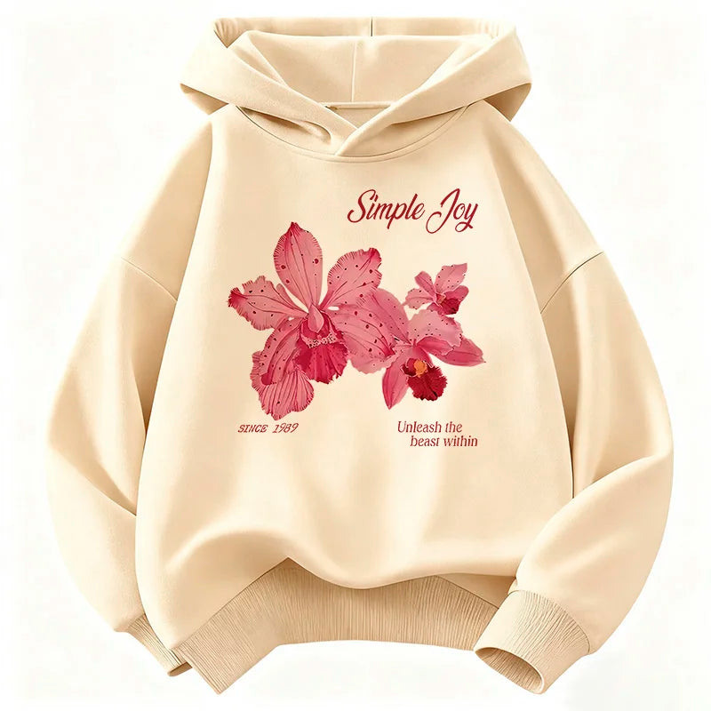 Graphic Pullover Flower Design Hooded Kids Children's Sweatshirt Cute Hoody for Boys Girls Spring Casual Hoodies