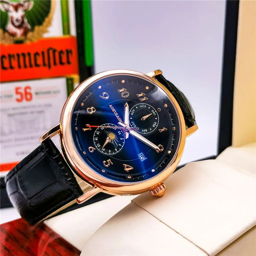 High-End Luxury Men's Mechanical Watch, Fully Automatic Skeleton Design, Fashionable Business Casual Niche Versatile Stylish Trendy Men's Wristwatch, Best-Selling Watch, Top Choice for Men's Gifts, Brand Name Watch, Preferred