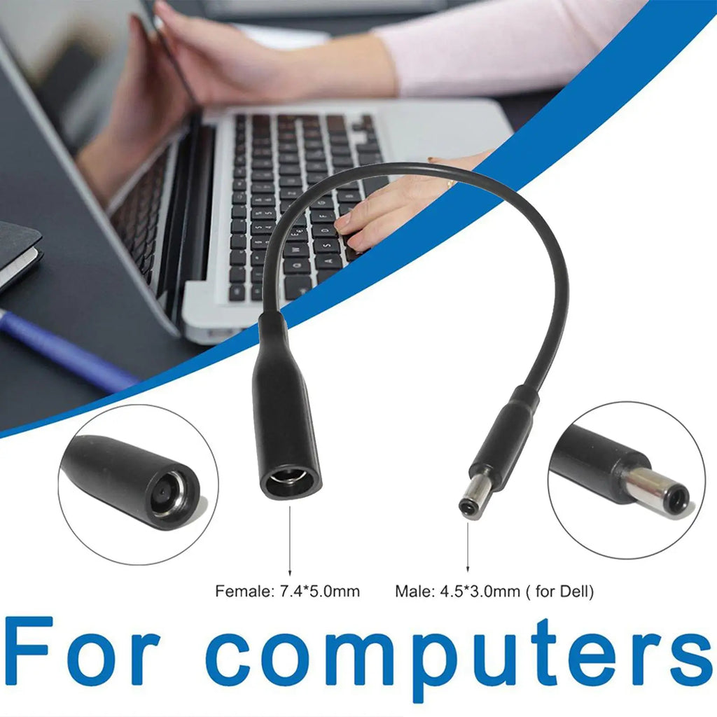 For Dell Laptop DC Power Charge Converter Adapter Cable Cord 7.4*5.0 to 4.5*3.0 mm Female Round Mouth With Needle Dropshipping