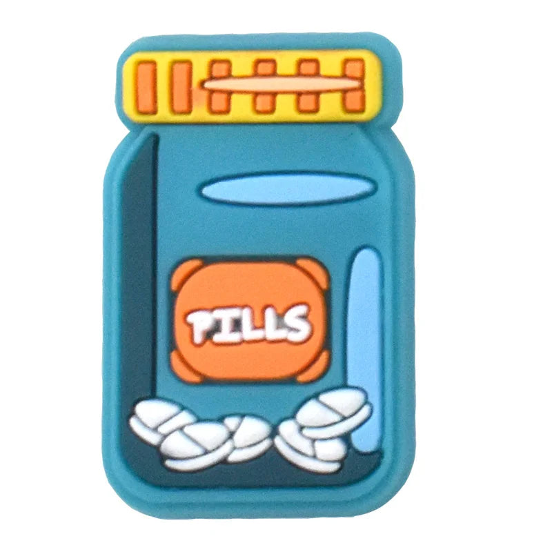 1PCS Cartton Medical Treatment Series Garden Shoe Accessories Doctor Gifts Needle Stethoscope Shoe Charms Nurse Slippers Decor