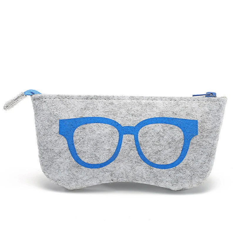1pc Unisex Felt Glasses Bag Portable Glasses Storage Bag Travel Sunglasses Eyeglass Organizer Pencil Case Makeup Bag with Zipper