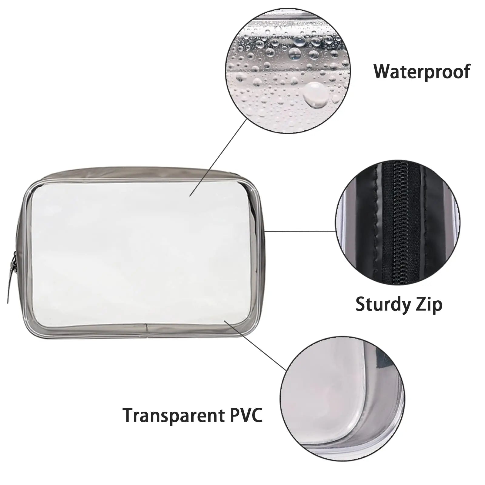 Transparent Cosmetic Bag, Clear Makeup Organizer Pouch for Toiletries, Portable Storage Bag for Travel & Gift（4pcs）