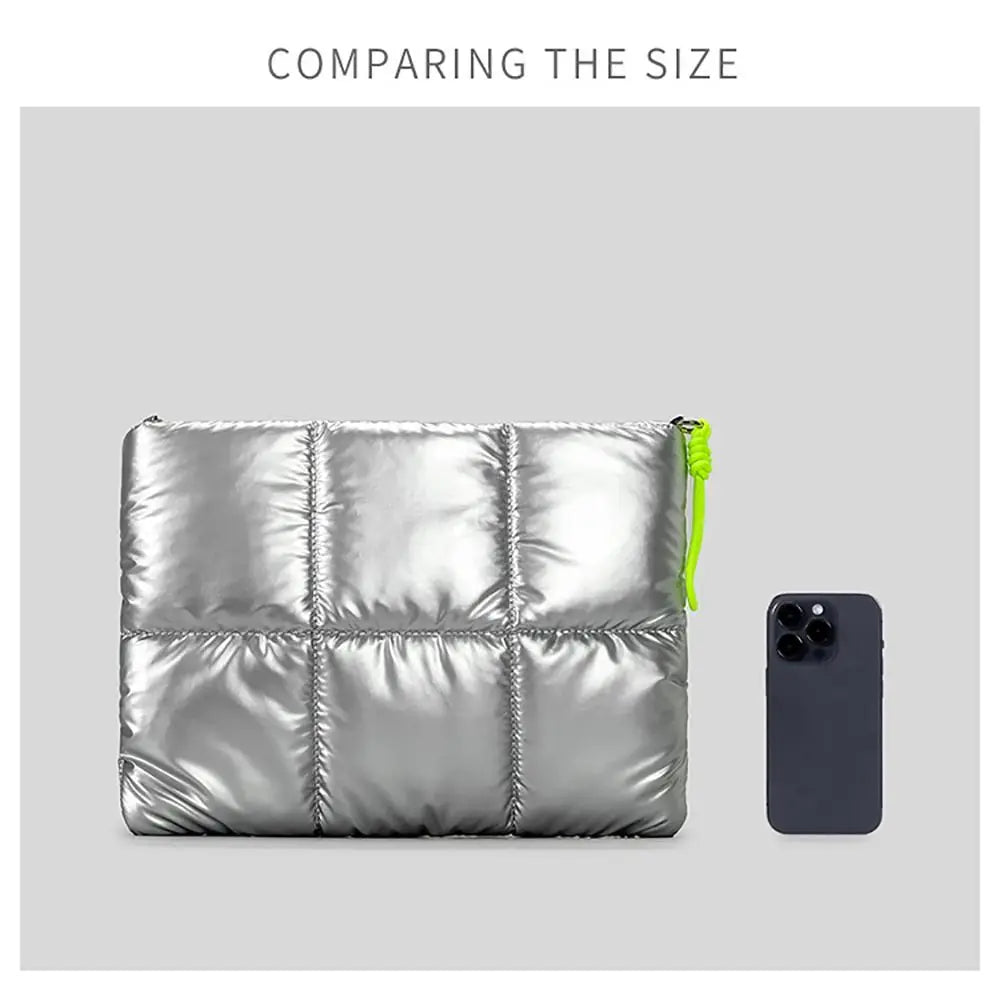 Trendy Puffy Cotton Laptop Bag Waterproof 14 Inch Laptop Sleeve Shockproof Soft Notebook Carrying Case for MacBook/Lenovo/Huawei