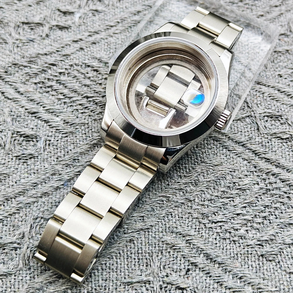 36/39/41mm NH35 36 38 Movement 904L Stainless Steel Constant Motion Case Watch Assembly Replacement Parts Oyster Strap