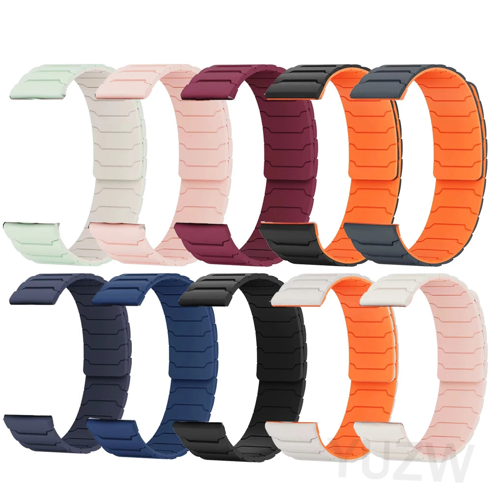 20/22mm Magnetic Band For Xiaomi Watch 2 Pro/Color 2/Mi Watch S1 S4 Sport Strap For Amazfit Bip 6 5/BALANCE 2 Silicone Bracelet