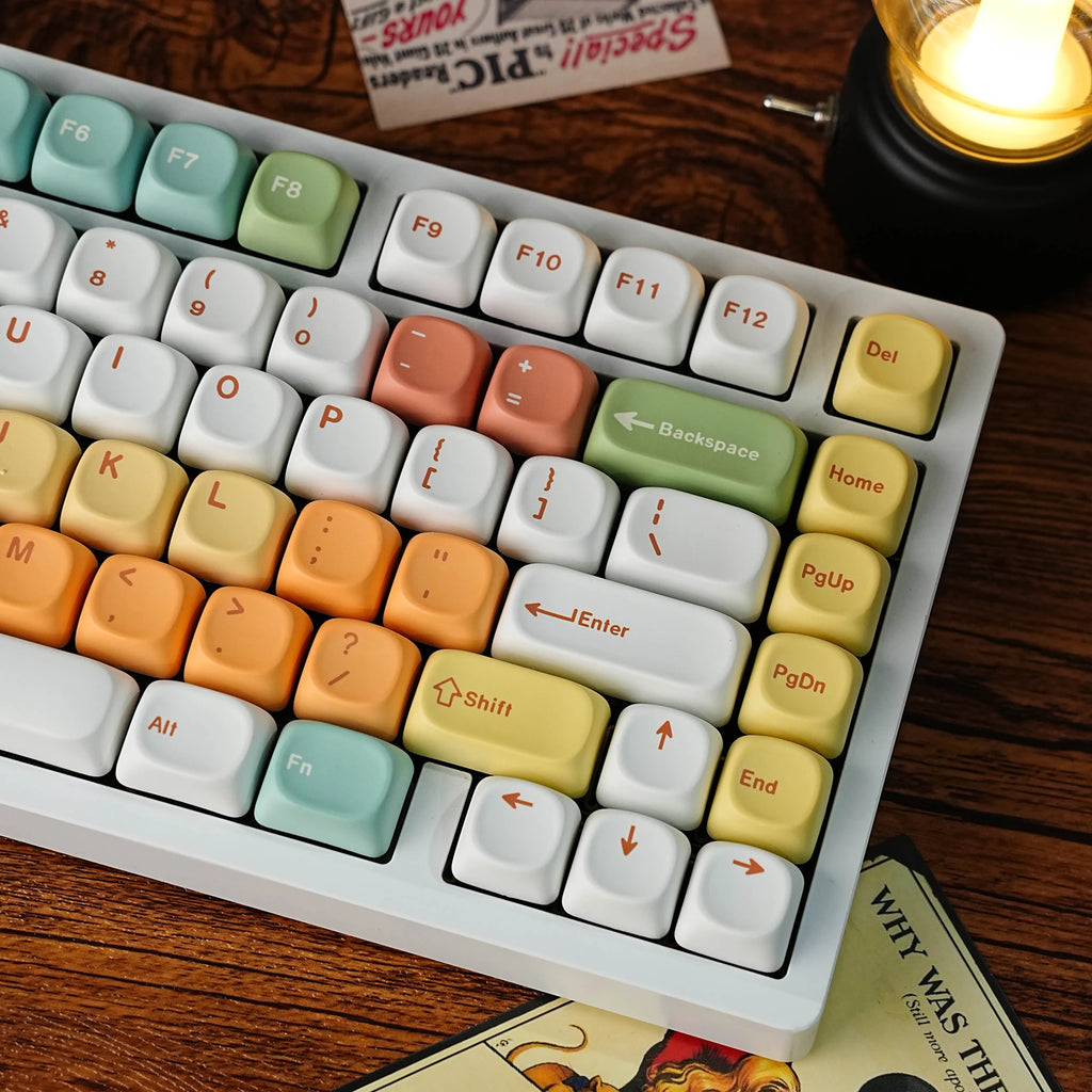Moa Candy House PBT Keycaps 7U Alice Layout Space Keys Big Set Compatible with ANSI Russian Korean ISO Spanish German French ABN