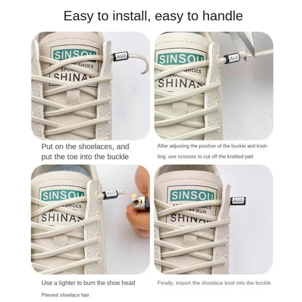 1 pair Shoelaces No Tie Shoelaces Multicolors Elastic Lace Shoelace Creative Lazy Silicone Laces Rubber Shoelace Buckle