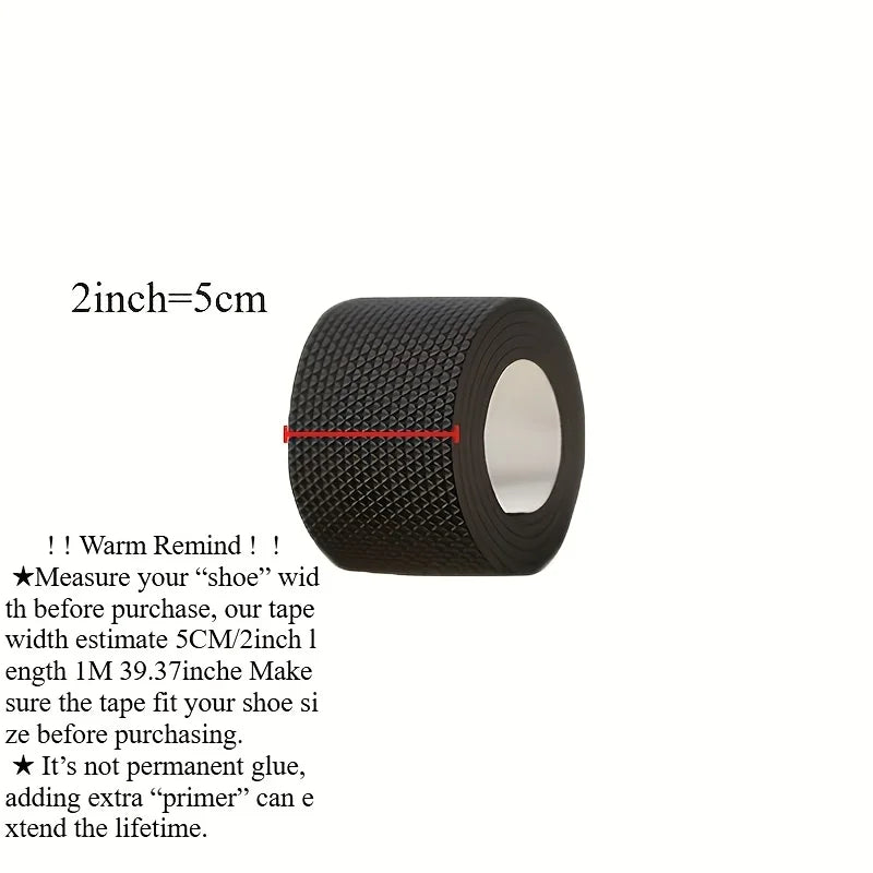 Self adhesive sole repair tape - anti slip, noise reducing protective film for high heels, sports shoes, and sandals
