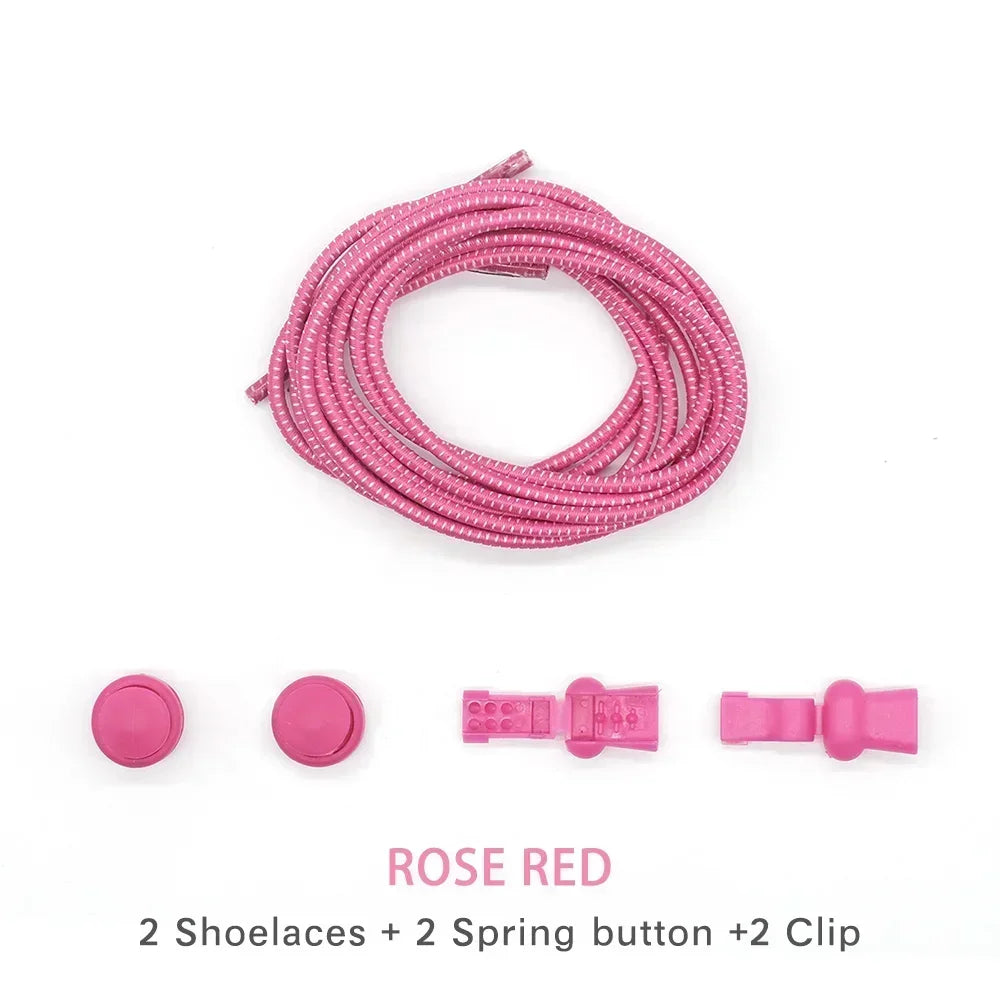 1 Pair of No Tie ShoesLaces Rubber Round Spring Lock Elastic Sneaker Shoelaces Laces Accessories Suitable for Kids Adult Lazy