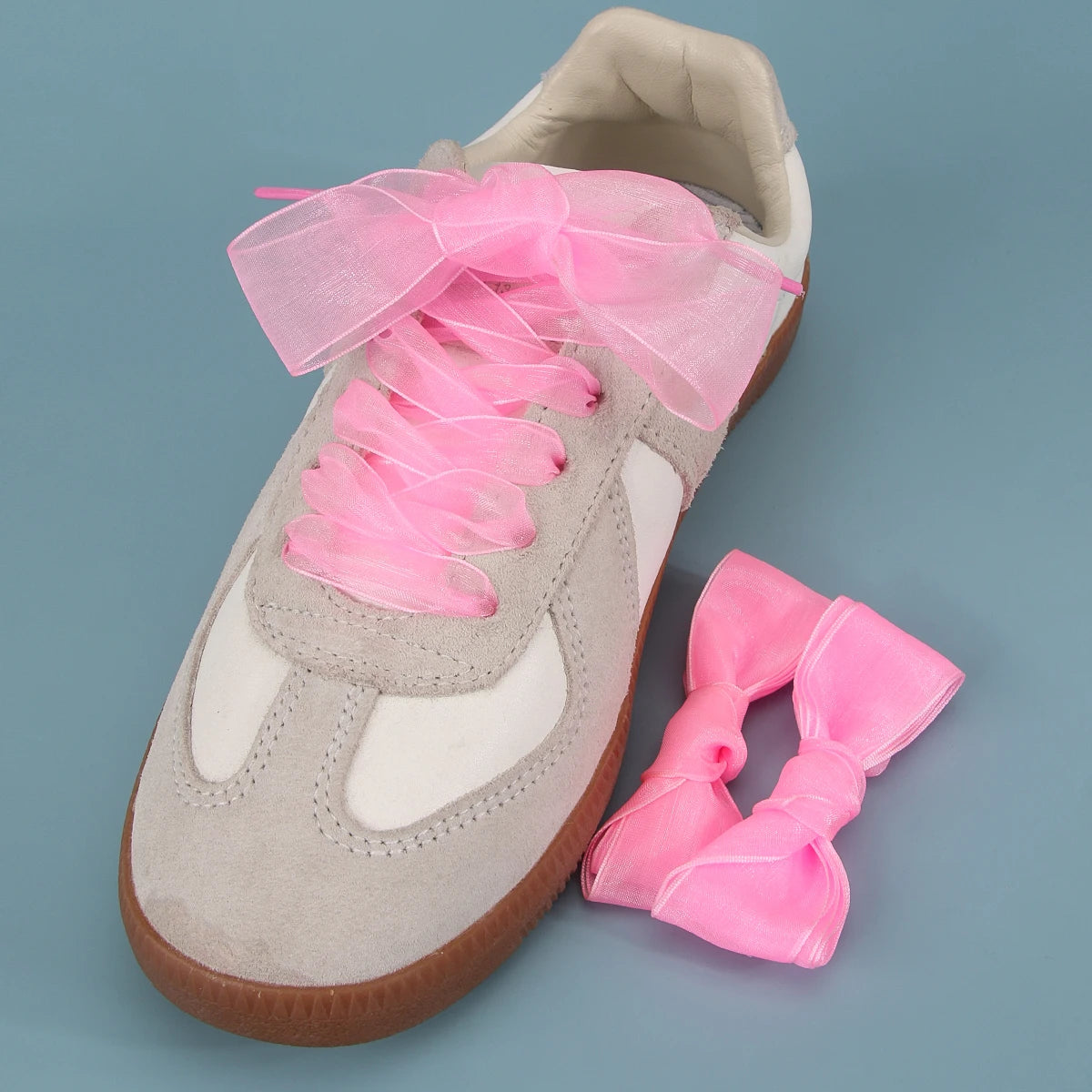 1 PAIRS Fashion Shoe Laces Silk Satin Ribbon Shoelaces Soft Casual Flat Shoestrings for Sneaker 2.5CM Wide&more choices of color