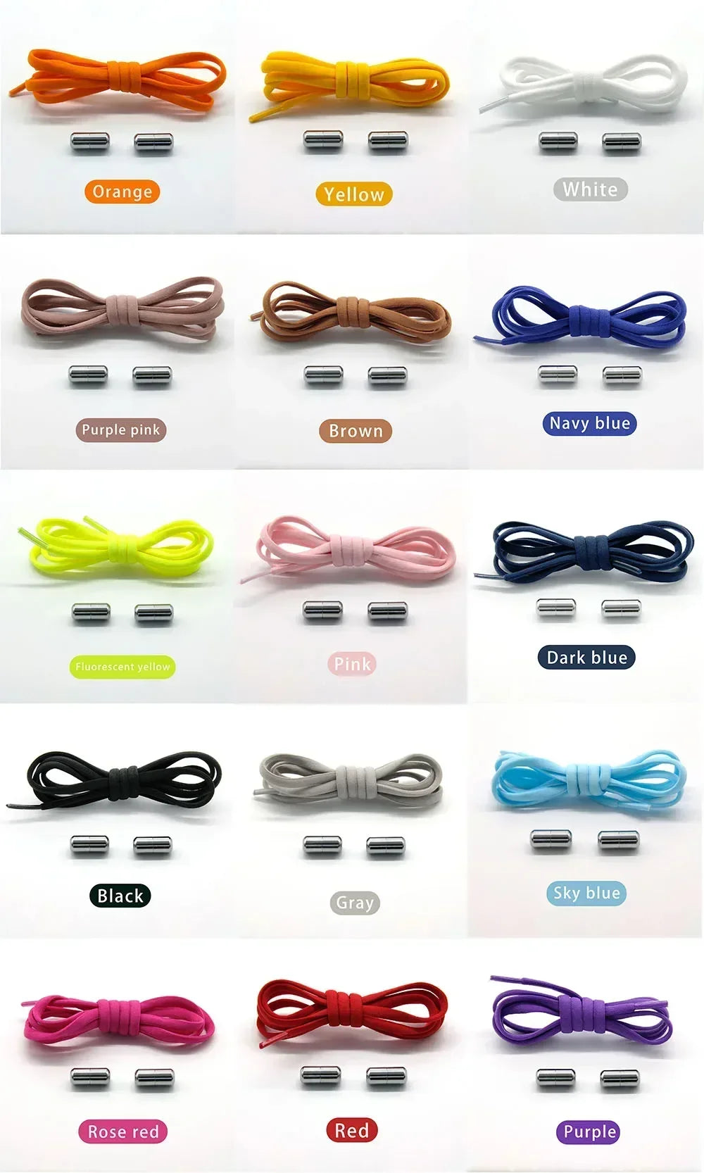Elastic No Tie Shoelaces Semicircle Shoe Laces for Kids and Adult Sneakers Shoelace Quick Lazy Metal Lock Laces Shoe Strings