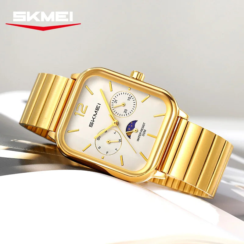 SKMEI 2509 New Casual Simple Quartz Watch Men's Luxury Business Waterproof Calendar Week Exquisite Watch relógios masculino