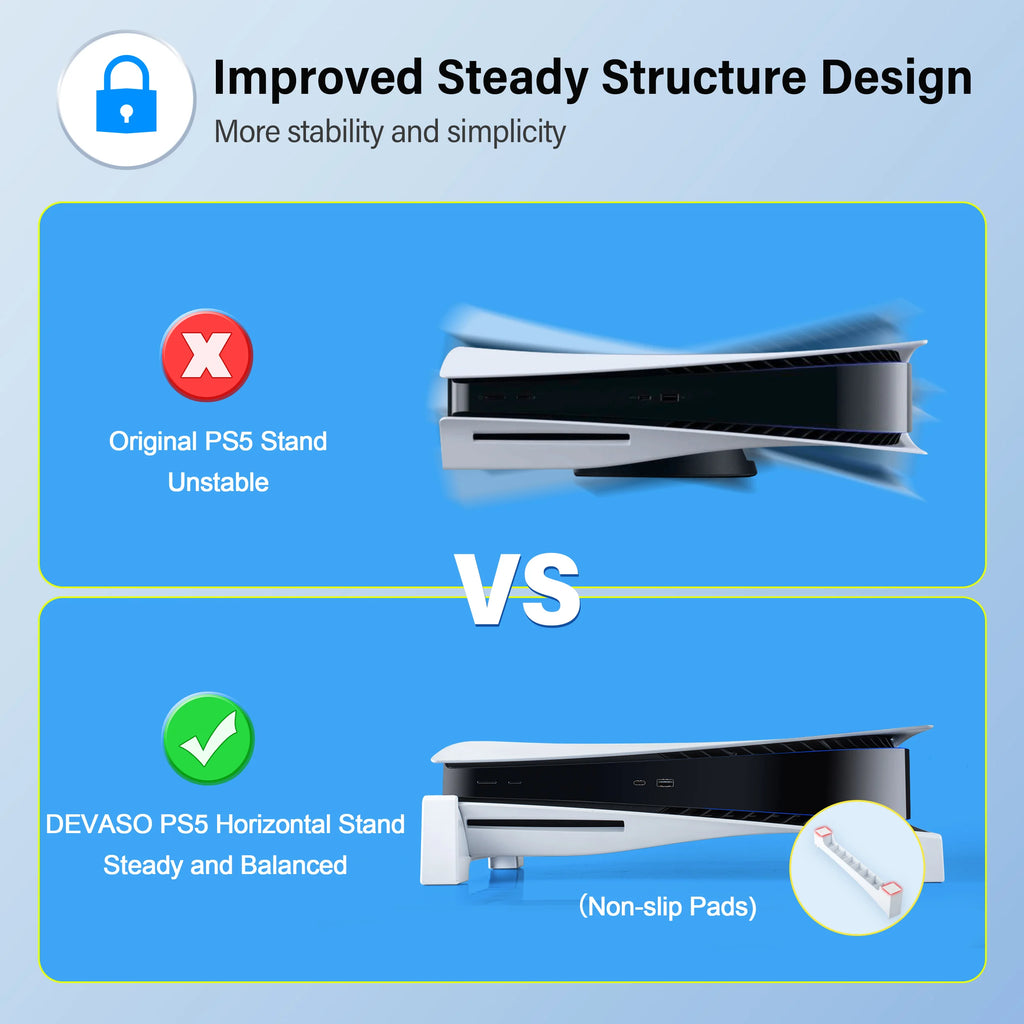 Desktop Bracket for PS5 Console Horizontal Game Console Cooling Base Stand for PlayStation 5 Disc & Digital Editions Accessories