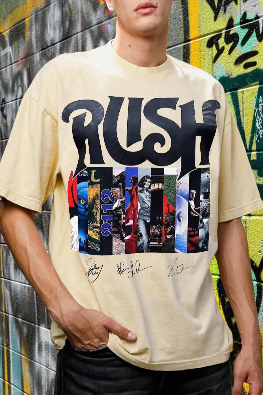 2026 Rush  Band TShirt Mens Womens Cotton Tees Summer Casual Short Sleeve Round Neck Clothing Loose Top Trend Unisex Tee
