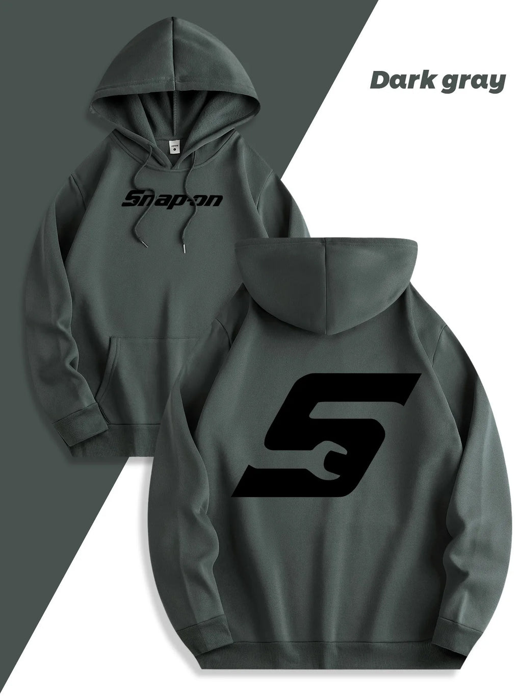 2025 Red Snapon Hooded Sweatshirt Casual Long Sleeve Pullover100_ Polyester Knit Fabric All-Season Warm Hoodie with Drawstring