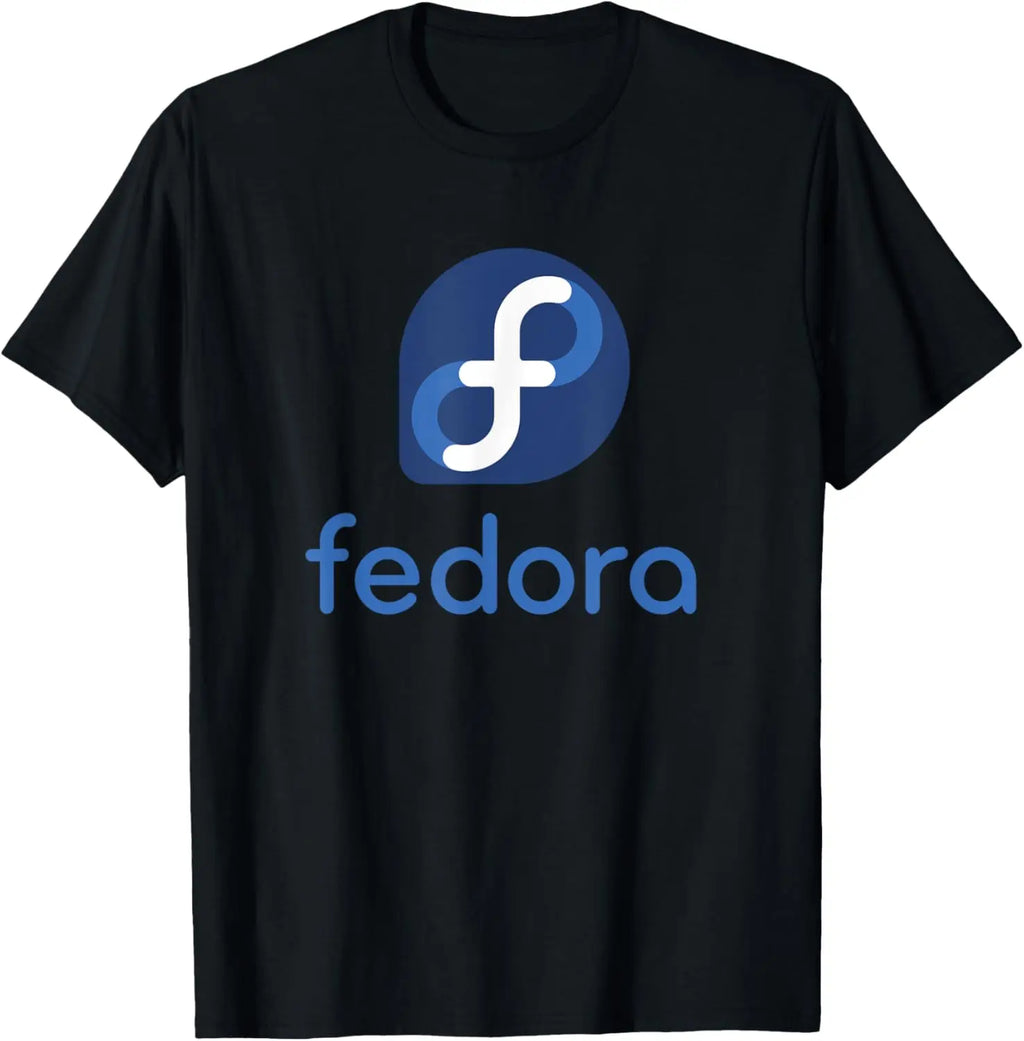 Linux Fedora T-Shirt White Tagline & Logo Open Source Os Tee T-Shirt Unisex Summer Streetwear Tops Mens Clothing Ropa Hombre