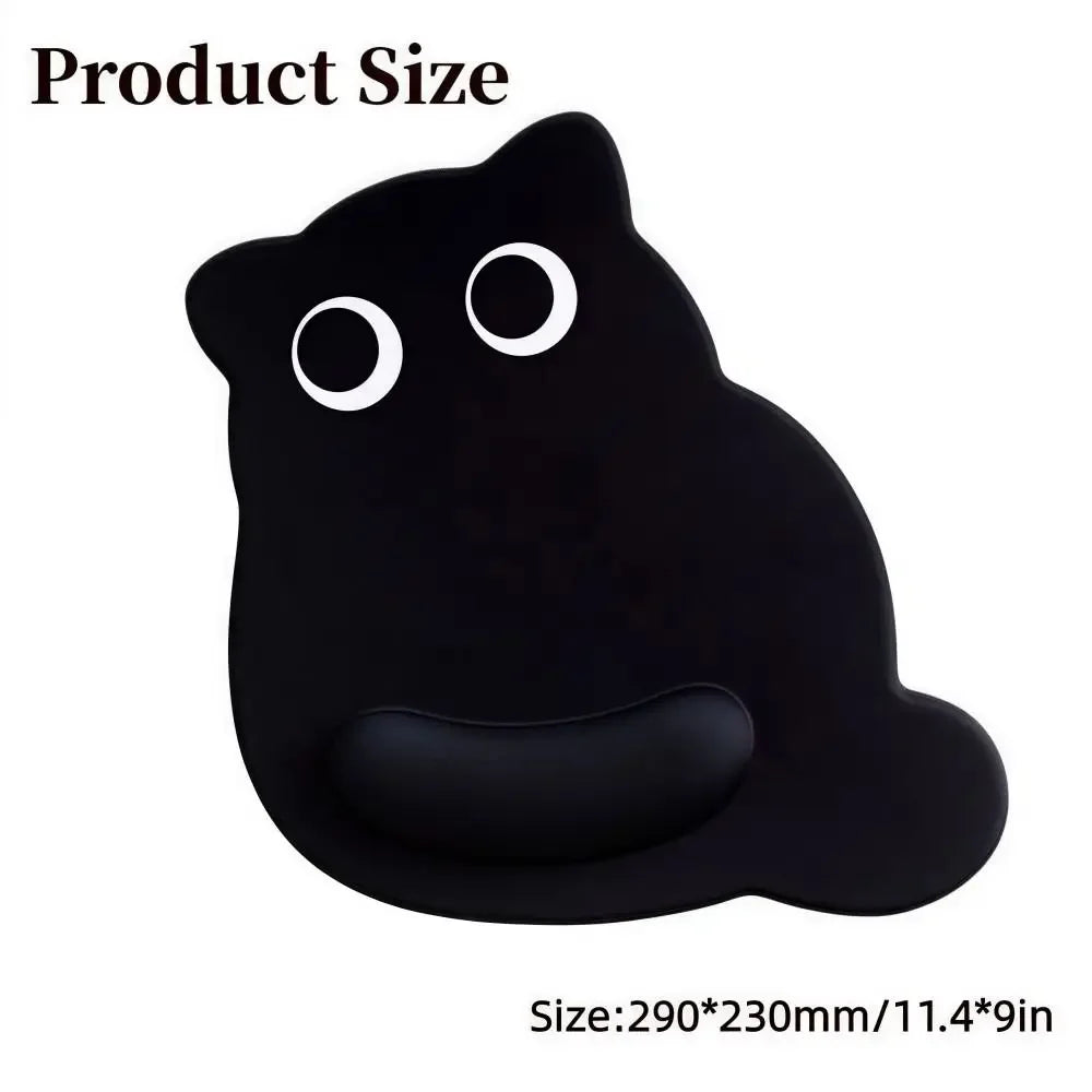 Big-eyed Cat Mouse Pad Non-Slip Comfortable Wrist Rest Typing Pad Dirt-resistant Soft Ergonomic Mouse Pad For Computer Office