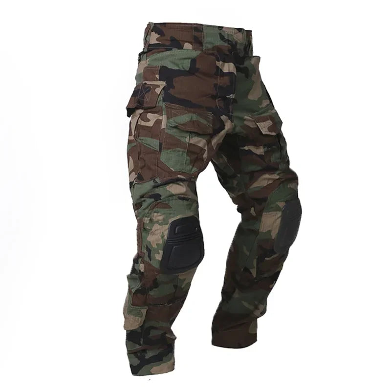 Men Combat Pants +Knee Pads Tactical Cargo Trousers Camouflage Multicam Training Trekking Hunting Clothes Wear-resisting