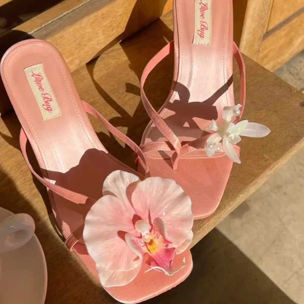 1 Pair Simulation Coloful Thai Fairy Butterfly Flower Shoe Buckles Personalized Design Butterfly Orchid Simulation Buckles Decor