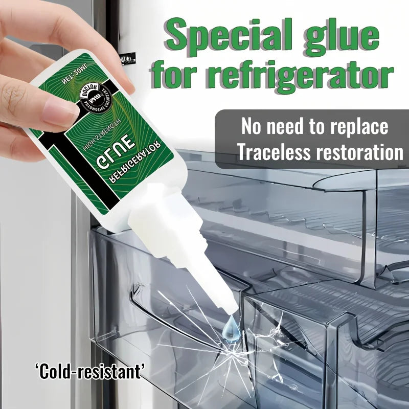 KJM Refrigerator Drawer Repair Glue - Quick-Dry Strong Sealant for Cracks & Breaks, Easy Apply, Durable Bond, Freezer Resistant