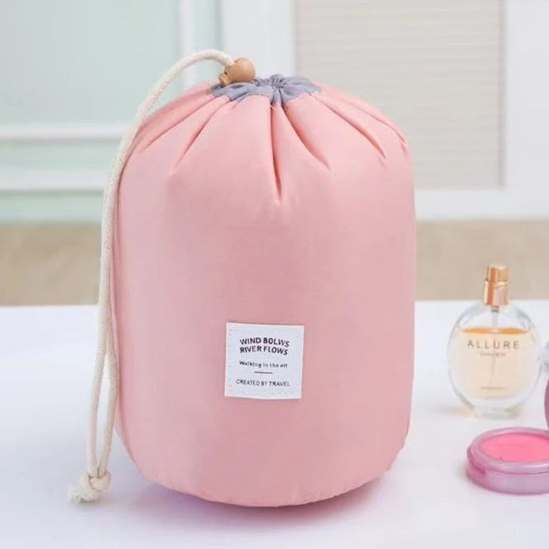 New Cosmetic Bag Fashion Round Waterproof Makeup Bag Travel MakeUp Organizer Female Storage Toiletry Kit Case,ylon High Capacity