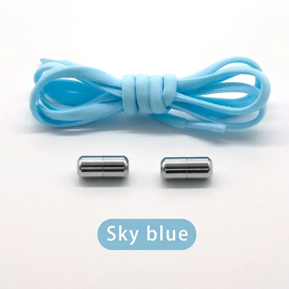 Elastic No Tie Shoelaces Semicircle Shoe Laces for Kids and Adult Sneakers Shoelace Quick Lazy Metal Lock Laces Shoe Strings