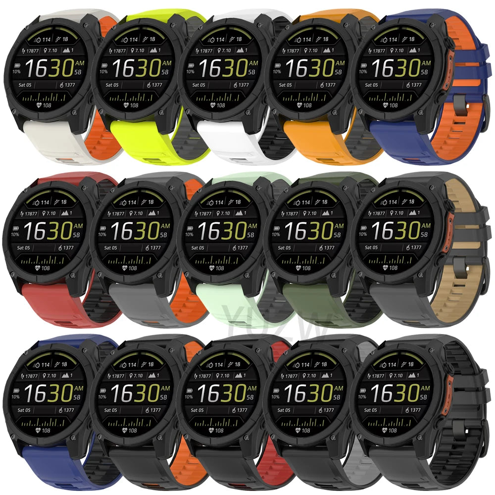 Sport Strap Silicone Watch Band 22mm 26mm For Garmin Fenix 8 Pro E 7 7X 6 6X 5 5X Plus Quick Release Bracelets Women Men Correa